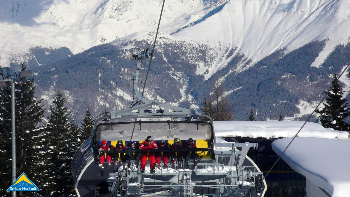 Die Familienbahn Gampen ist ein kinderfreundlicher Sessellift im Skigebiet Serfaus Fiss Ladis Tirol Österreich | © Seilbahn Komperdell GmbH