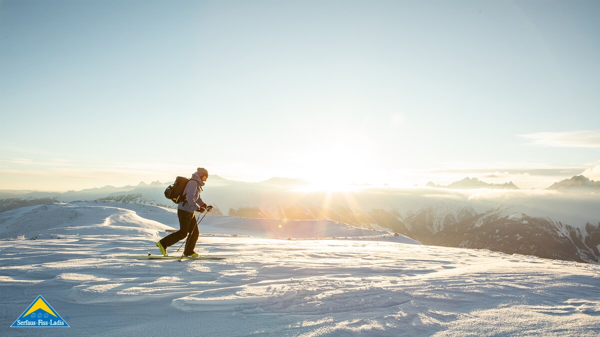 Skitouren bei Sonnenaufgang in Serfaus Fiss Ladis in Tirol Österreich sind ein einzigartiges Erlebnis | © Serfaus-Fiss-Ladis Marketing GmbH | Rene Raggl