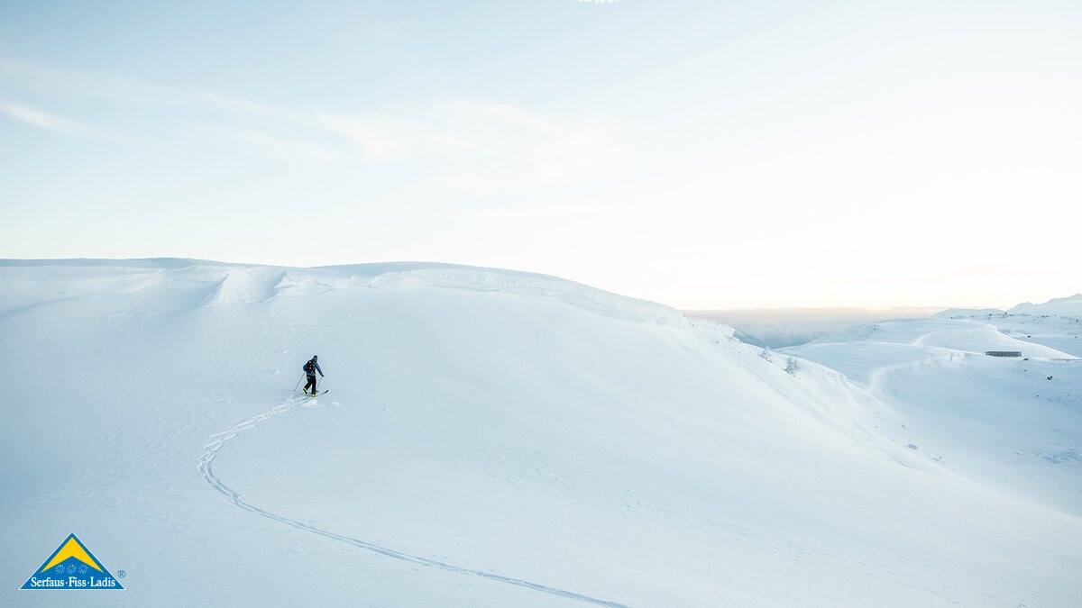 Die ersten Spuren im Schnee ziehen während der Skitour in Serfaus-Fiss-Ladis | © Serfaus-Fiss-Ladis Marketing GmbH | Rene Raggl