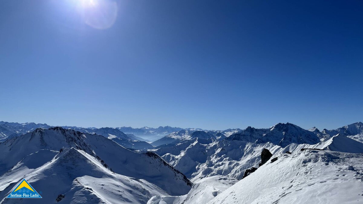 Ein wunderschöner Ausblick vom höchsten Punkt im Skigebiet Serfaus-Fiss-Ladis.  | © Serfaus-Fiss-Ladis Marketing GmbH