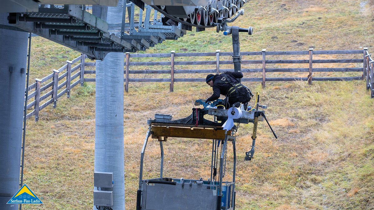 Revisionsarbeiten bei den Liften in Serfaus-Fiss-Ladis | © Serfaus-Fiss-Ladis Marketing GmbH | Andreas Kirschner
