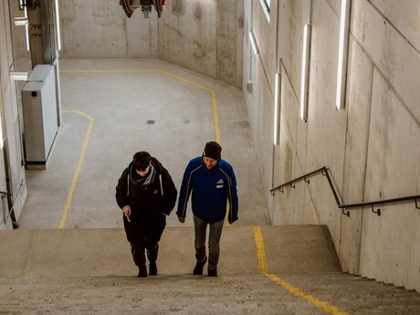Die Gondel-Garage in der Zwischenstation der Komperdellbahn in Serfaus Fiss Ladis Tirol Österreich | © Serfaus-Fiss-Ladis Marketing GmbH | Rene Raggl