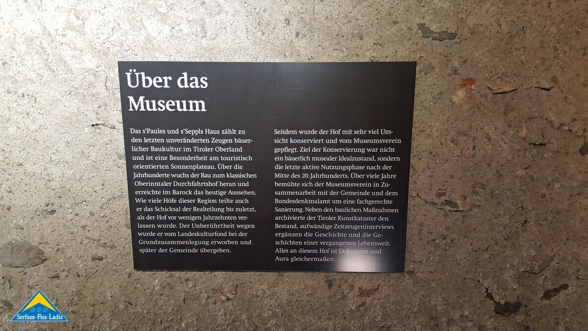 Über das Museum in Fiss in Tirol | © Serfaus Fiss Ladis