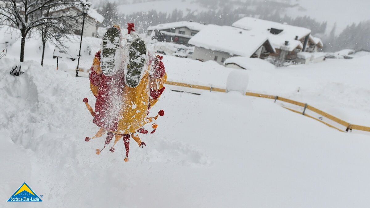 Der Bajatzl beim Training für das Fisser Blochziehen 2018 in Tirol | © Serfaus-Fiss-Ladis