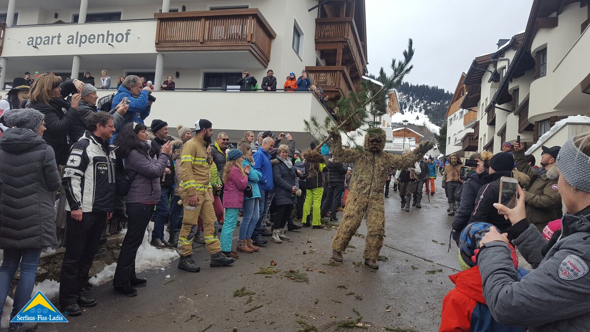 Der Miasmann beim Fisser Blochziehen 2018 in Tirol | © Serfaus-Fiss-Ladis