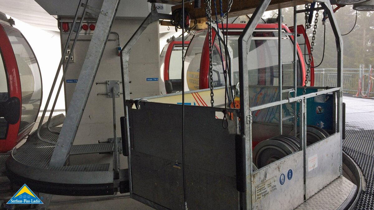 Die Materialseilbahn bei der Schönjochbahn in Serfaus-Fiss-Ladis in Tirol | © Serfaus-Fiss-Ladis