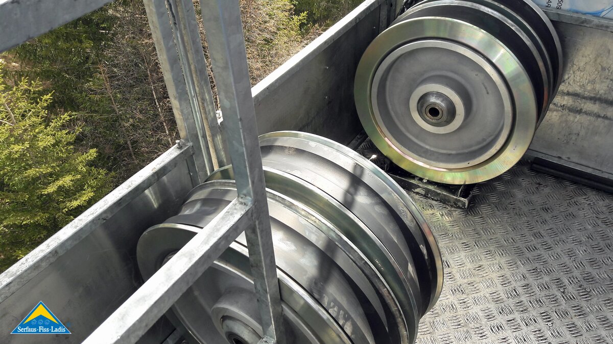 Die Seilbahnrollen bei der Schönjochbahn in Serfaus-Fiss-Ladis in Tirol | © Serfaus-Fiss-Ladis