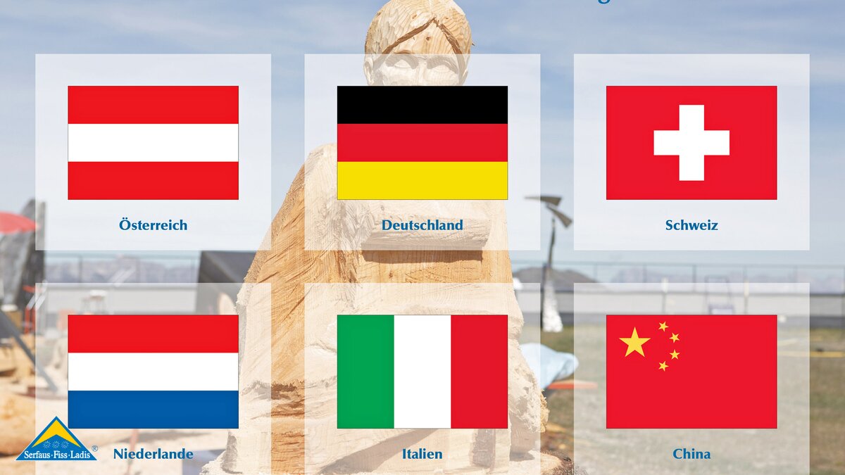 Vertretene Nationen bei Kunst am Berg in Serfaus-Fiss-Ladis in Tirol | © Serfaus-Fiss-Ladis