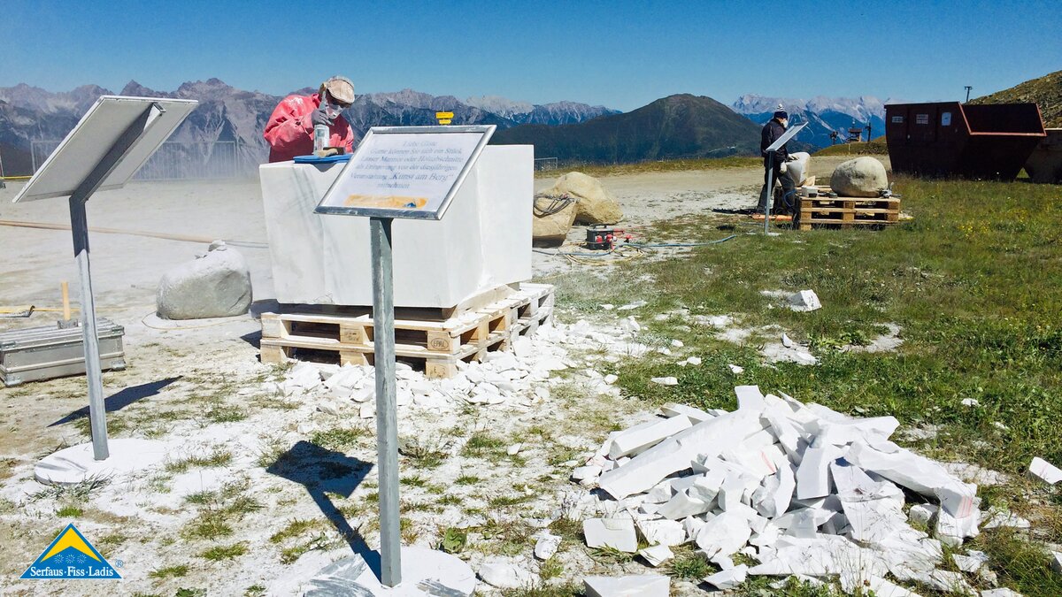 Künstler Thomas Lüscher bei Kunst am Berg 2019 in Serfaus-Fiss-Ladis in Österreich | © Serfaus-Fiss-Ladis