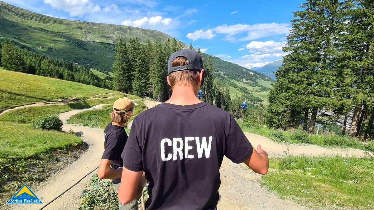 Strada del Sole Bikepark Familienregion Serfaus-Fiss-Ladis Trailbau Shaper Kontrollfahrten Blick hinter die Kulissen  | © Serfaus-Fiss-Ladis Marketing GmbH