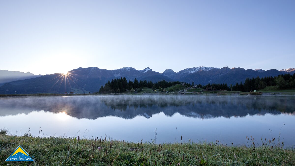 Morgenstimmung am Wolfsee Familienregion Serfaus-Fiss-Ladis in Tirol | © Serfaus-Fiss-Ladis Marketing GmbH | Andreas Kirschner