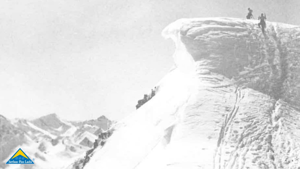 Alte Fotografie Skitourengeher in Serfaus, Fiss und Ladis Furglertour | © Skiklub Ladis