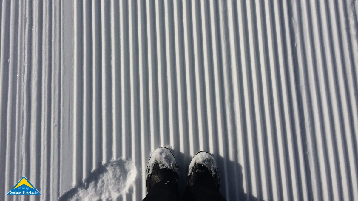 Rillen durch die Fräse einer Pistenmaschine Backstage Pistenmanagement in Serfaus-Fiss-Ladis in Tirol | © Serfaus-Fiss-Ladis Marketing GmbH