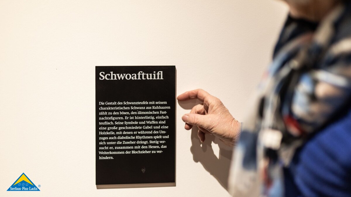 Die Leitfigur des Fisser Blochziehen 2023 der Schwoaftuifl | © Serfaus-Fiss-Ladis Marketing GmbH | Rene Raggl