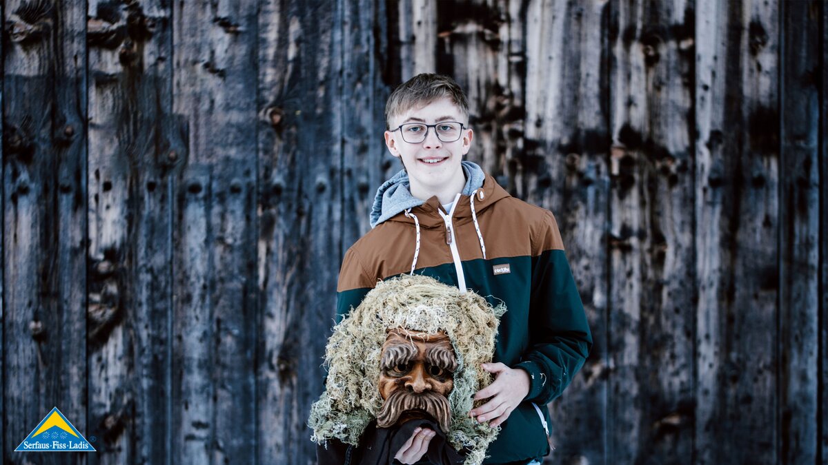 Der Miasmann - auch Moosmann genannt - ist eine wichtige Figur beim Kinderblochziehen in Fiss Tirol | © Serfaus-Fiss-Ladis Marketing GmbH | Rene Raggl