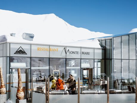 Das Restaurant Monte Mare befindet sich im Masnergebiet im Skigebiet Serfaus Fiss Ladis in Tirol Österreich | © Serfaus-Fiss-Ladis Marketing GmbH | Rene Raggl