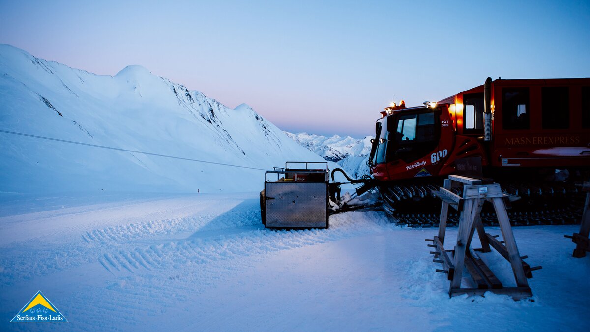 Der Masner Express ist ein umgebauter Pistenbully in Serfaus Fiss Ladis Tirol Österreich | © Serfaus-Fiss-Ladis Marketing GmbH | Rene Raggl