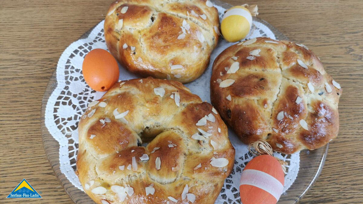 Der Osterkranz ist eine süße Spezialität die es zu Ostern gibt. Hier ein Rezept-Tipp aus Serfaus-Fiss-Ladis in Tirol | © Serfaus-Fiss-Ladis