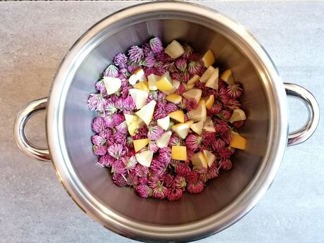 Das Sommergetränkt mit Rotkleesirup von Mike, Küchenchef im Restaurant Leithe Wirt in der Familienregion Serfaus-Fiss-Ladis in Tirol, ist sehr erfrischend | © Serfaus-Fiss-Ladis