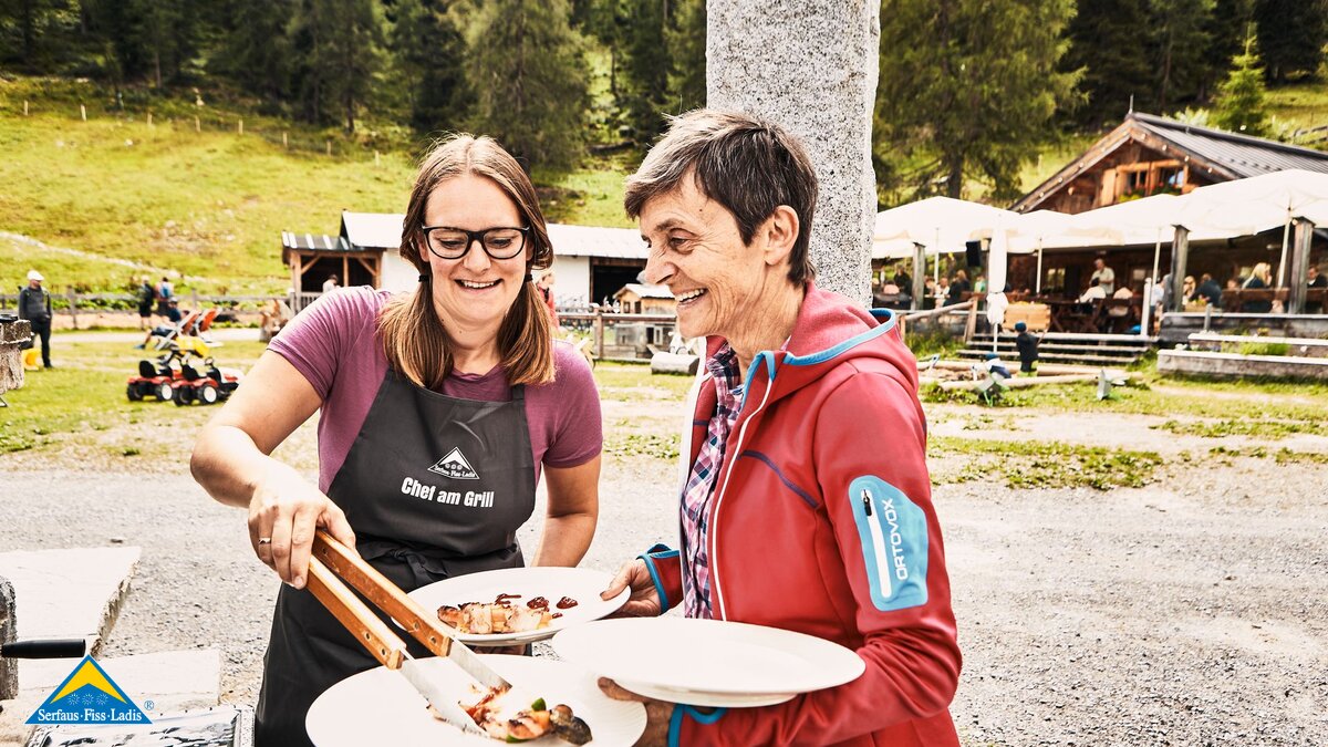 Familienausflug zum Bergrestaurant Schöngampalm in der Familiendestination Serfaus-Fiss-Ladis in Tirol | © christianwaldegger.com