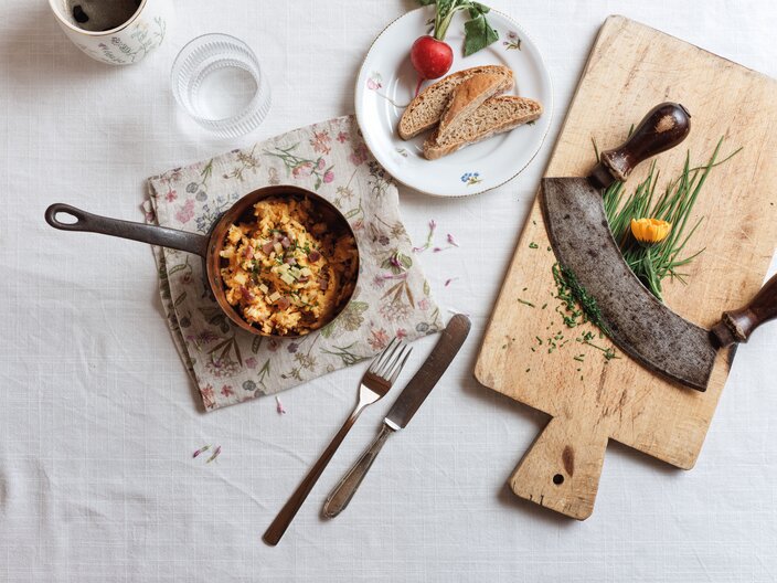 Rührei mit frische Eier vom Bauern in Serfaus-Fiss-Ladis | © Serfaus-Fiss-Ladis Marketing GmbH | Alexander C. Kofler