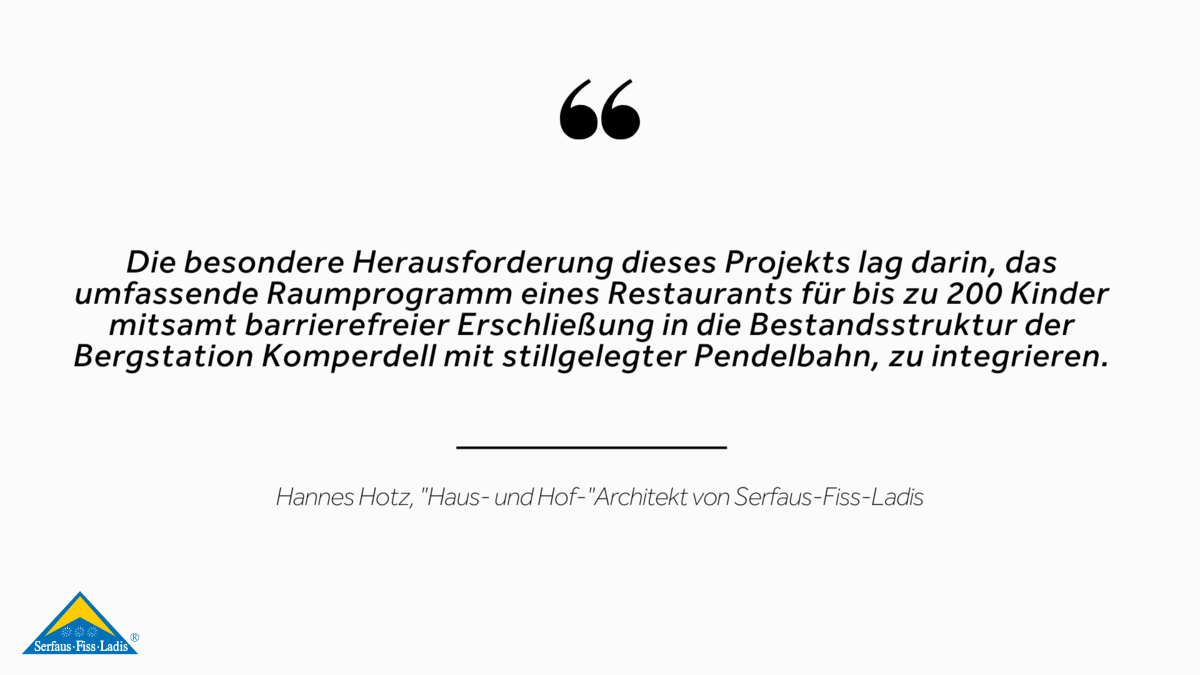 Architekt Hannes Hotz Tirol Projekt Starrest Seilbahn Komperdell | © Serfaus-Fiss-Ladis Marketing GmbH