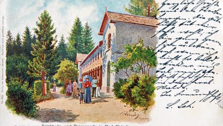 Postkarte aus dem Jahr 1907 zeigt die Kur- und Badeanstalt in Obladis im heutigen familienfreundlichen Serfaus-Fiss-Ladis in Tirol. | © Burgl Kirschner