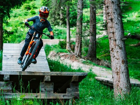 Der familienfreundliche Bikepark Serfaus-Fiss-Ladis in Tirol Österreich bietet Trails für verschiedene Könnerstufen an | © Richard Bos