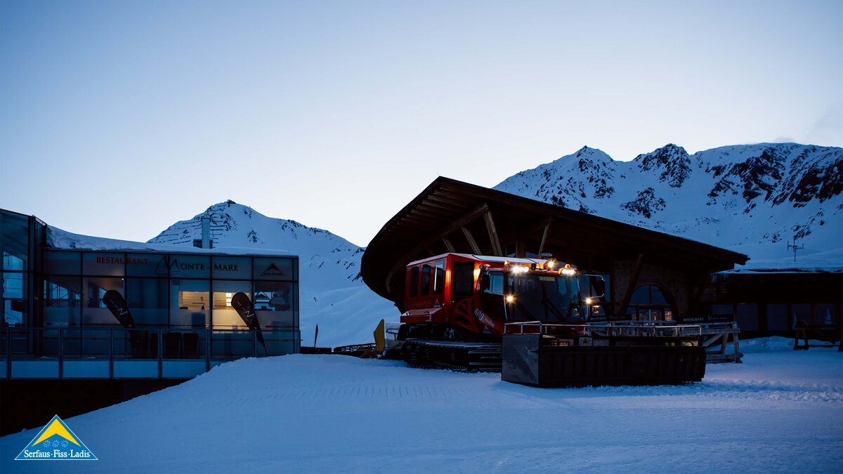 Eine beeindruckende Abendstimmung bei der Skihütte Masner in Serfaus Fiss Ladis Tirol Österreich | © Serfaus-Fiss-Ladis Marketing GmbH | Rene Raggl