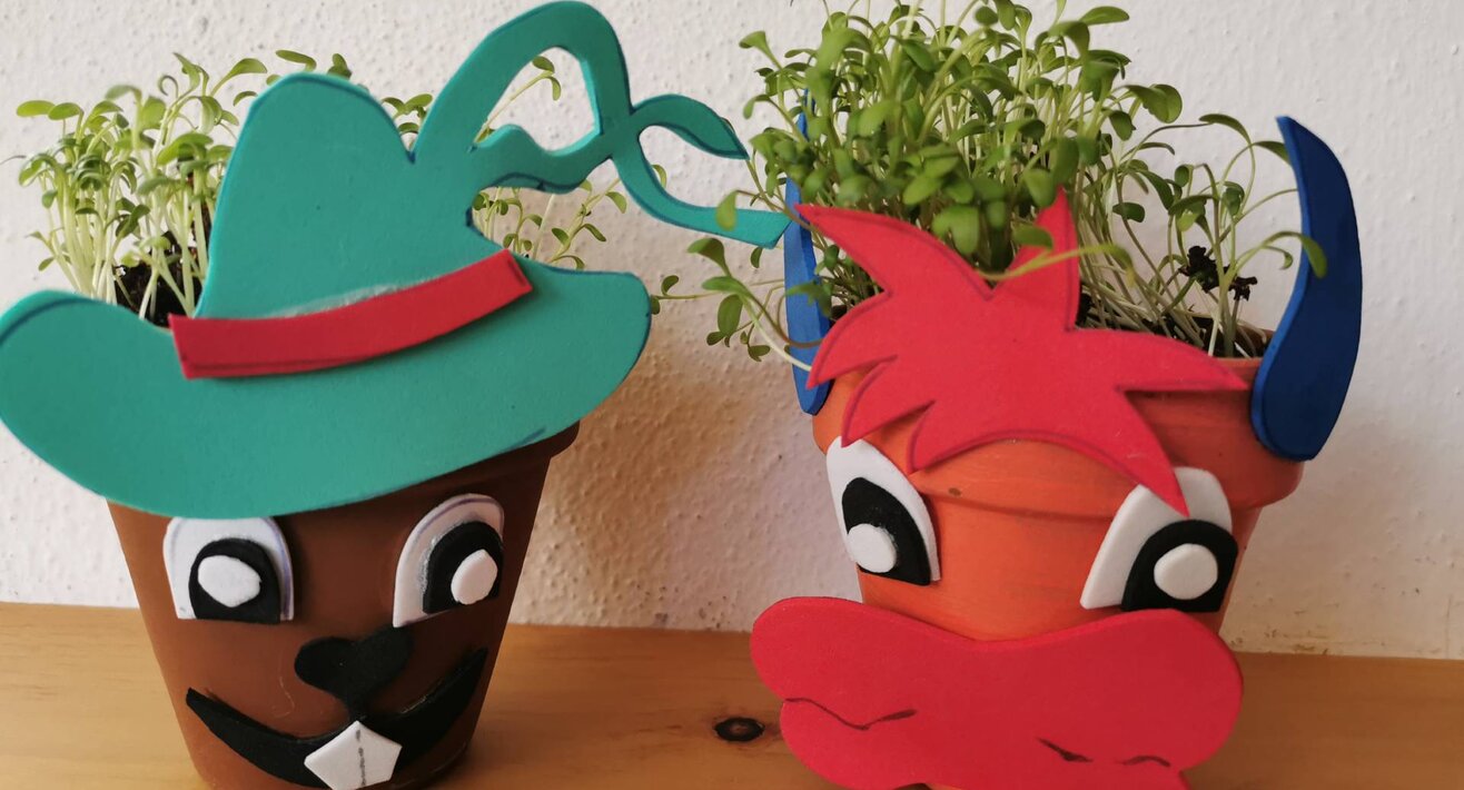 Bastelanleitung aus Serfaus-Fiss-Ladis: Murmli und Bertas Kressetöpfchen | © Serfaus-Fiss-Ladis