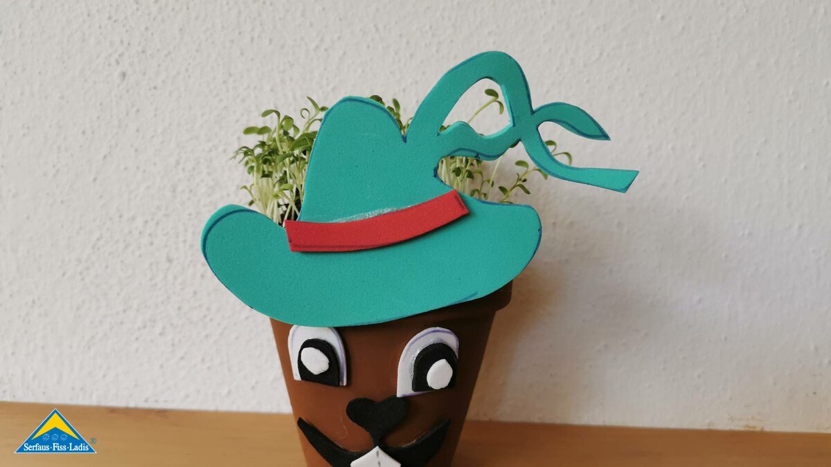 Bastelanleitung aus Serfaus-Fiss-Ladis: Murmlis Kressetöpfchen | © Serfaus-Fiss-Ladis