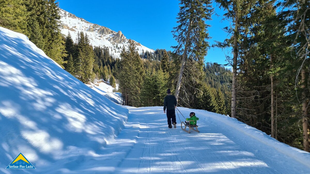Winterwandern mit Kleinkindern Erfahrungsbericht Blog Wintersportregion Serfaus-Fiss-Ladis in Tirol | © Serfaus-Fiss-Ladis Marketing GmbH
