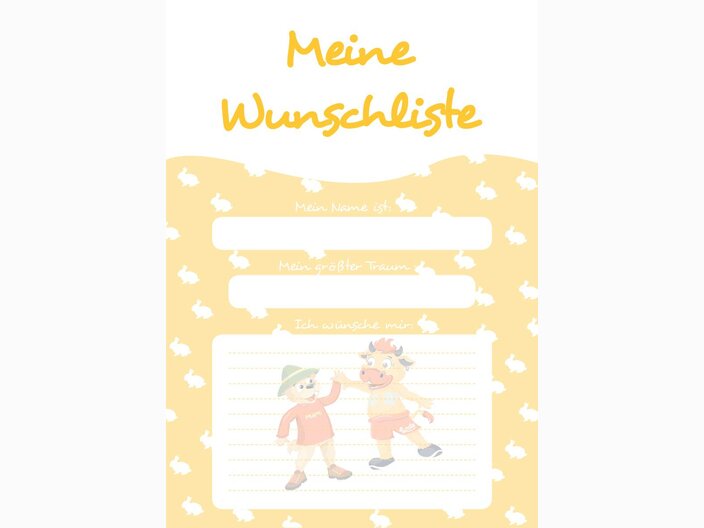 Wunschliste Ostern gelb Murmli Berta Serfaus-Fiss-Ladis Tirol Österreich | © Serfaus-Fiss-Ladis Marketing GmbH