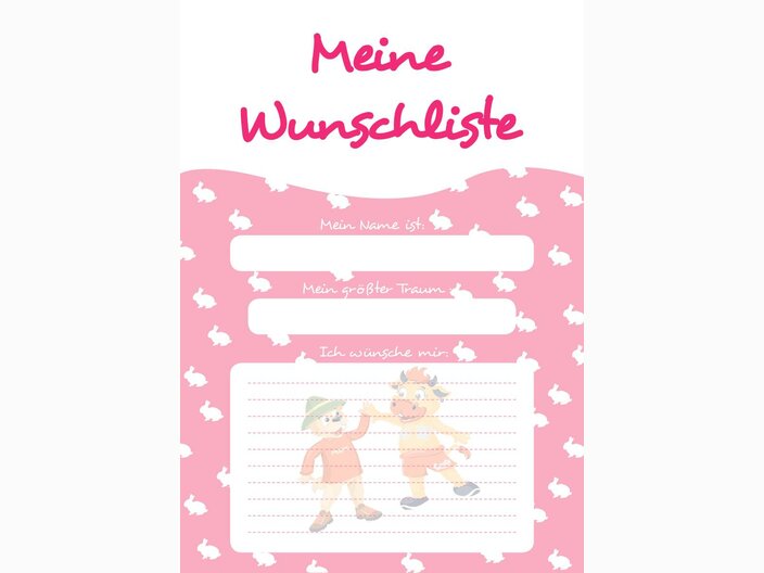 Wunschliste Ostern rosa Murmli Berta Serfaus-Fiss-Ladis Tirol Österreich | © Serfaus-Fiss-Ladis Marketing GmbH