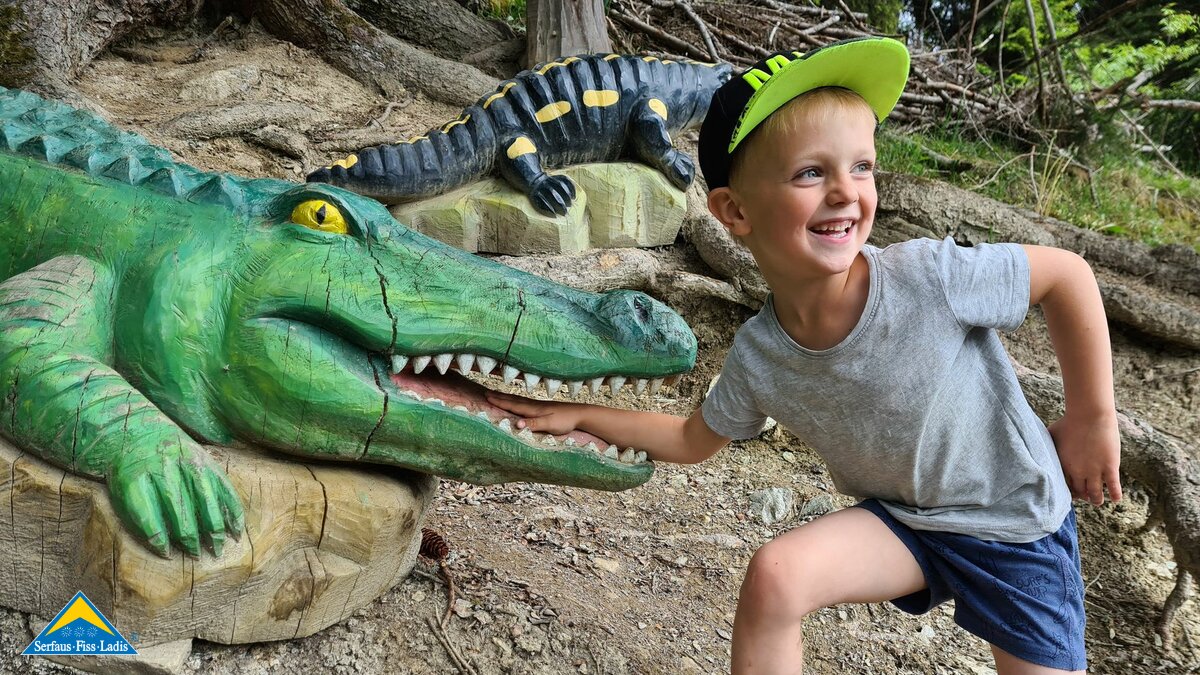 Ein Krokodil in den Bergen von Serfaus-Fiss-Ladis in Tirol Österreich | © Serfaus-Fiss-Ladis Marketing GmbH
