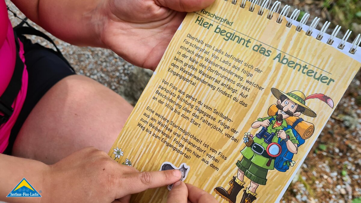 Mit dem Abenteuerblock kann das Rätsel raten in Serfaus-Fiss-Ladis beginnen | © Serfaus-Fiss-Ladis Marketing GmbH
