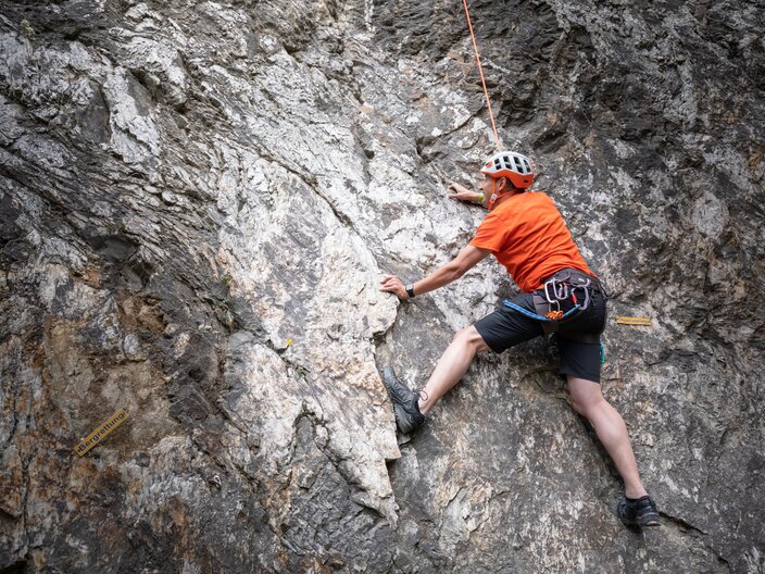 Aktiver Sommerurlaub Serfaus-Fiss-Ladis Klettern im Freien in Tirol Kletterrouten mit verschiedenen Schwierigkeitsstufen | © Serfaus-Fiss-Ladis Marketing GmbH | Andreas Kirschner