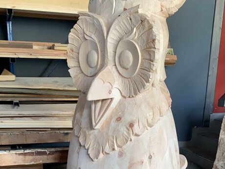 Eule Fiona umbemalt Element des Übungsgeländes der Skischule Serfaus Kinderschneealm Familienregion Serfaus-Fiss-Ladis in Tirol | © Ursula Weixlbaumer-Norz