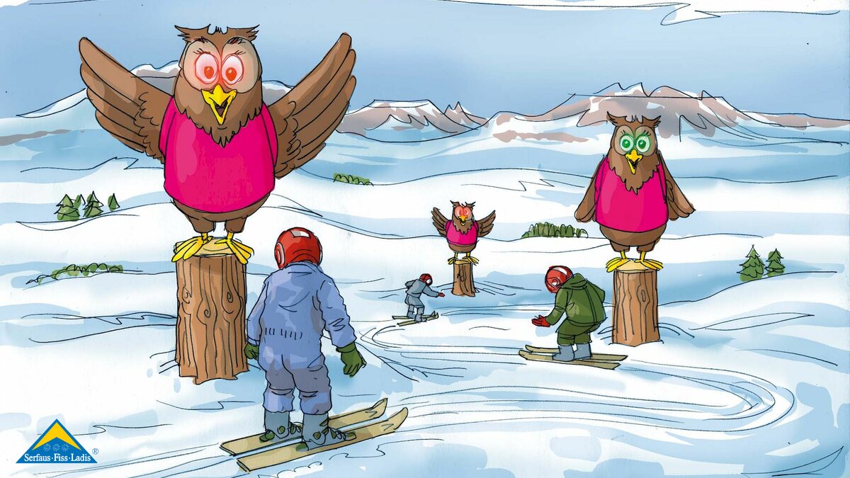 Die ersten Skizzen der Friends Trails in der Kinderschneealm Übungsgelände der Skischule Serfaus Skiigebiet Serfaus-Fiss-Ladis in Tirol | © Skischule Serfaus | Frans Stummer