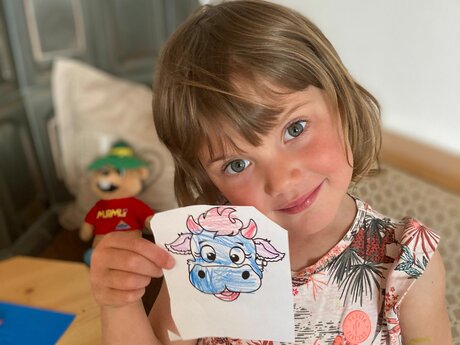 Malvorlage Berta die Kuh Basteltipp im Blog Serfaus-Fiss-Ladis in Tirol | ©  Serfaus-Fiss-Ladis Marketing GmbH