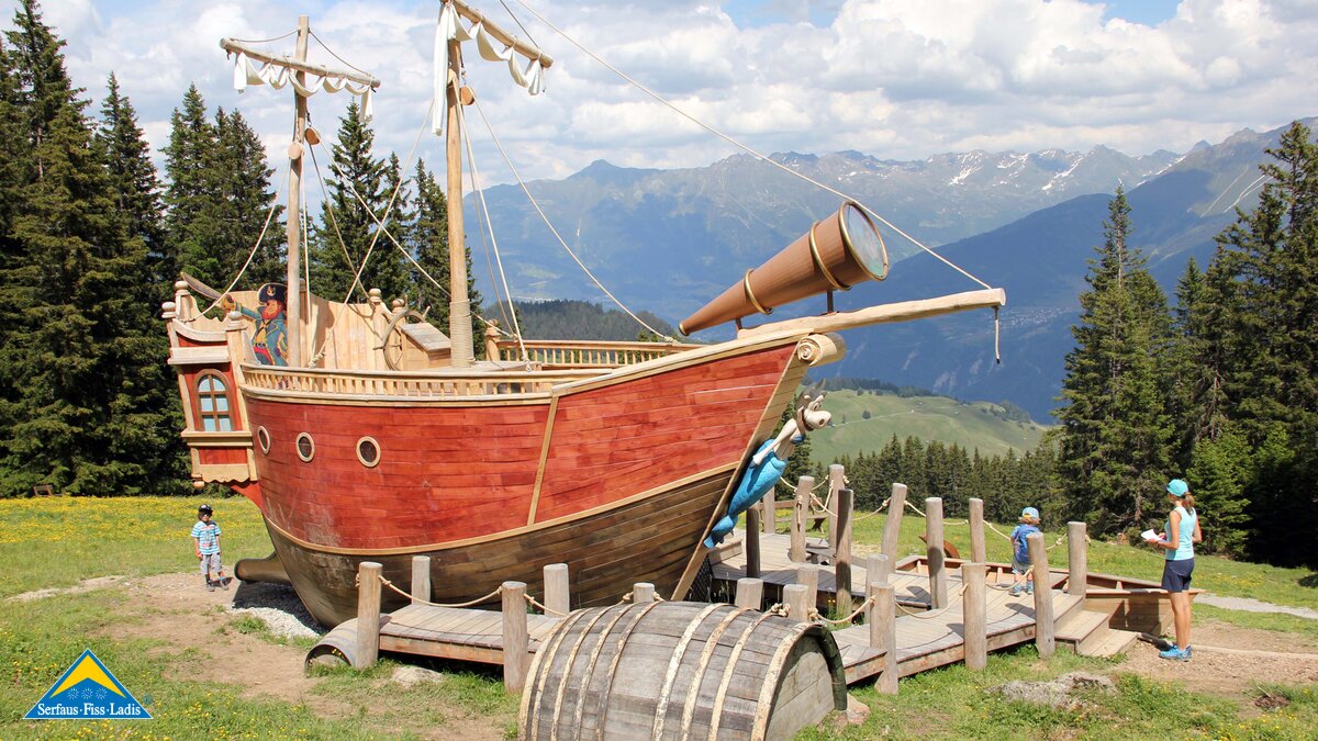 Piratenschiff auf dem Piratenweg in Serfaus-Fiss-Ladis in Tirol | © Serfaus-Fiss-Ladis Marketing GmbH