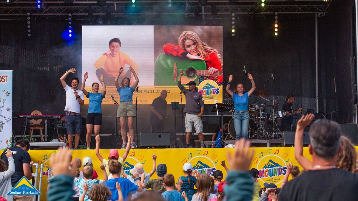 Mounds - das Musikfestival für die ganze Familie in der Familienregion Serfaus-Fiss-Ladis in Tirol Österreich wurde von André Gatzke moderiert  | © Anke Schöps | moosearoundtheworld.de